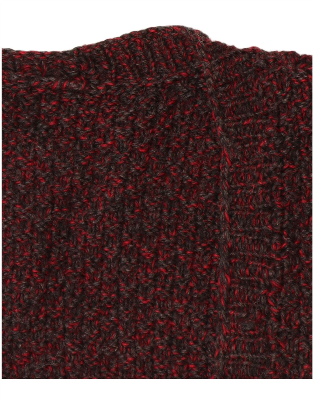 VINTAGE Ärmelloser Damen-Cardigan-Pullover UK 14 Large Burgundy Flecked