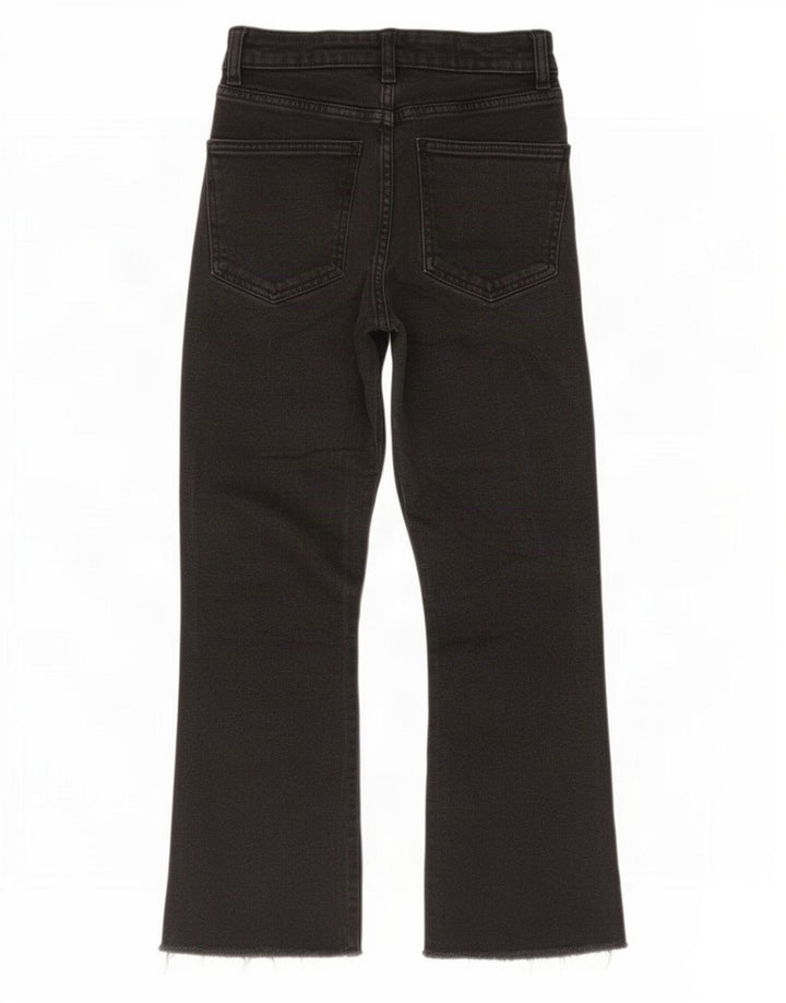 Zara Damen Crop Bootcut Jeans EU 36 XS W26 L23 Schwarz