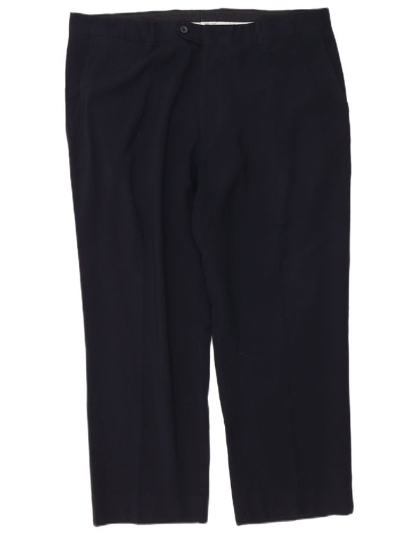 Zara Mens Straight Chino Trousers EU 50 2XL W40 L28 Navy Blue Polyester