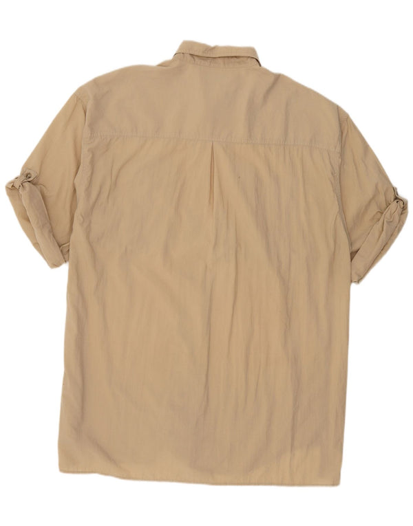 COLUMBIA Herren Kurzarmhemd 2XL Beige Nylon