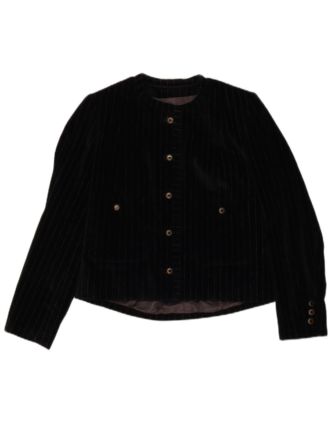 VINTAGE Damen 5-Knopf-2-teiliges Rockset UK 12 Medium W28 Schwarz