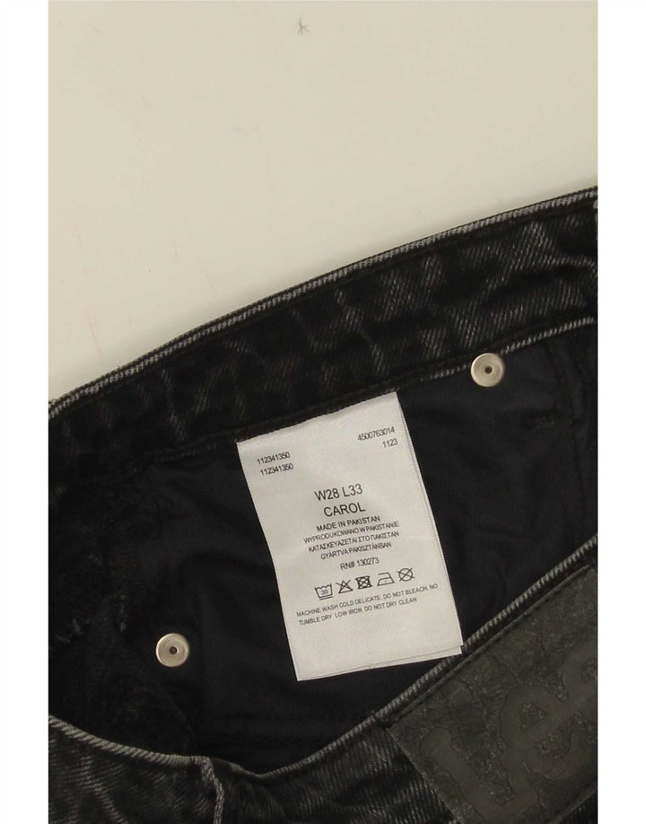 Lee Damen Carol Straight Jeans W28 L28 Schwarze Baumwolle