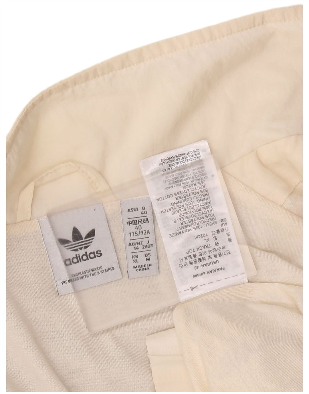 Adidas Damen Graphic Trainingsanzug Top Jacke UK 14 Large Off White Polyamid