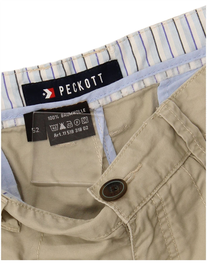 PECKOTT Herren Chinoshorts IT 52 XL W36 Beige Baumwolle