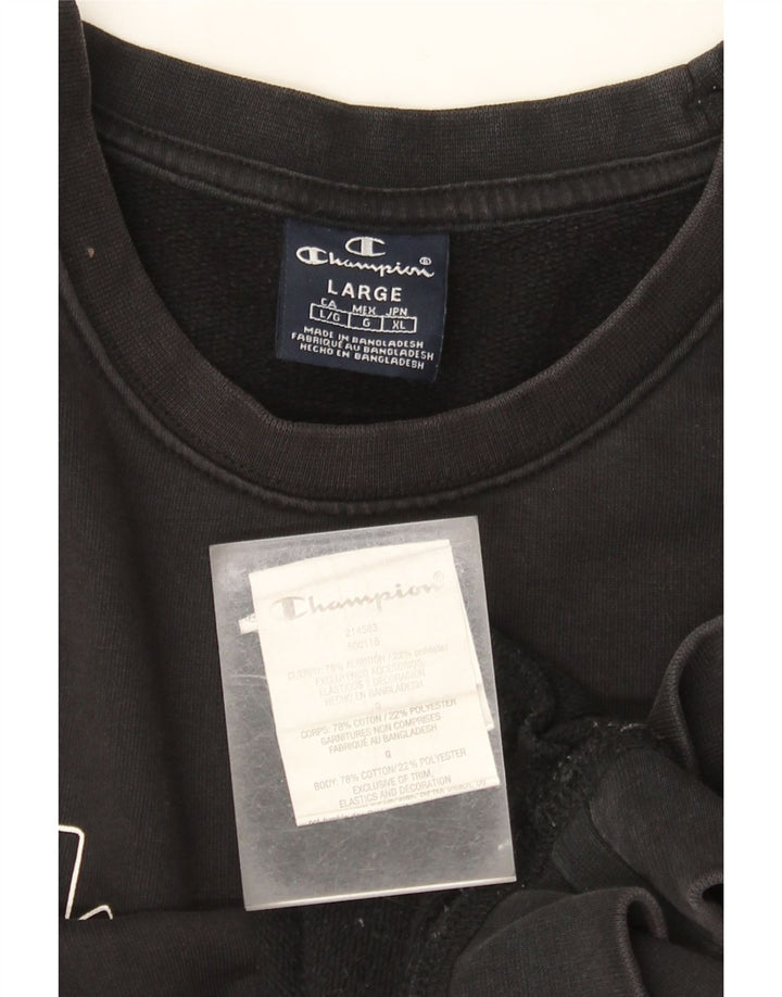 Champion Herren-Sweatshirt mit Grafik, groß, aus schwarzer Baumwolle
