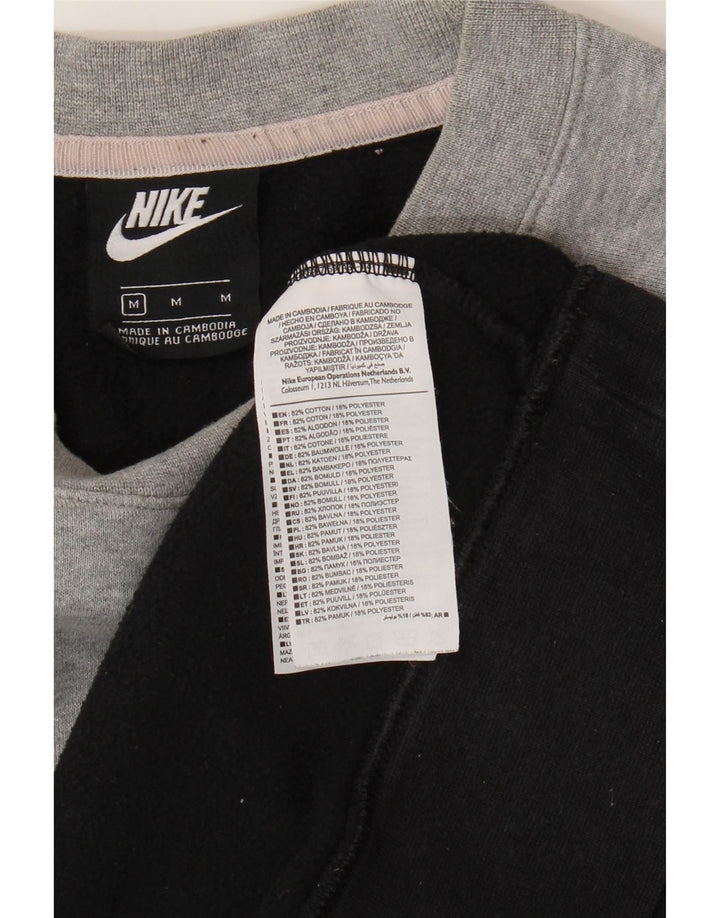 Nike Herren-Sweatshirt-Pullover, mittelschwarz, Colourblock-Baumwolle