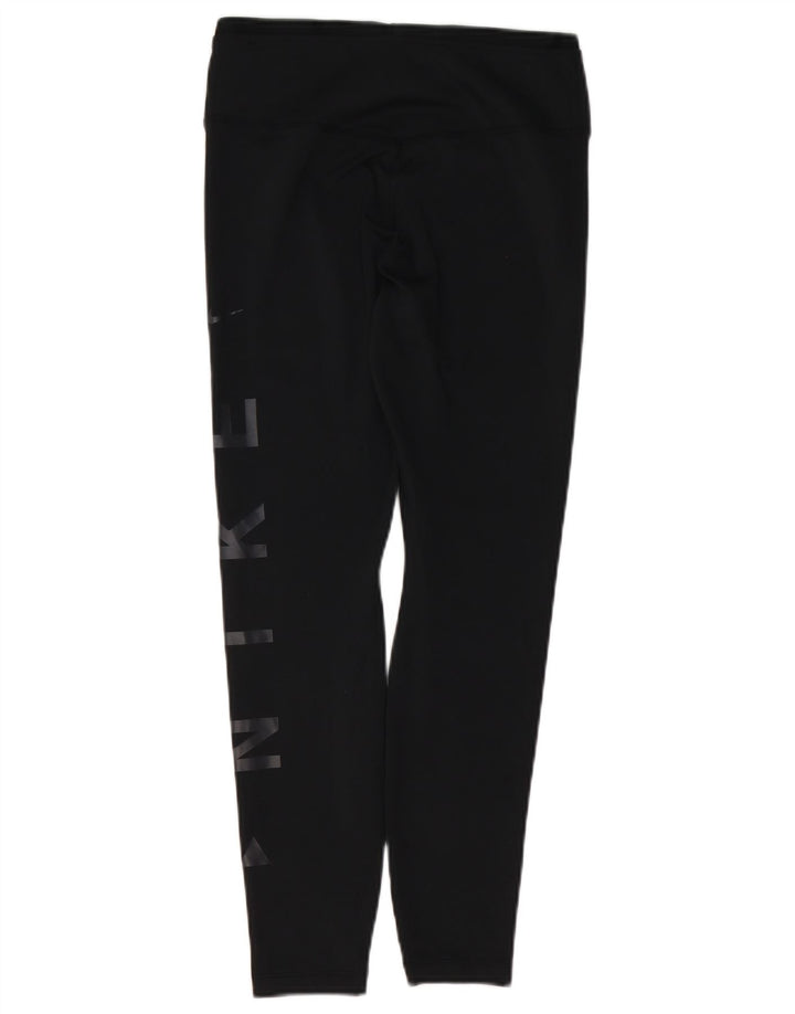 NIKE Womens Dri Fit Graphic Leggings UK 12 Mittelschwarzes Polyester