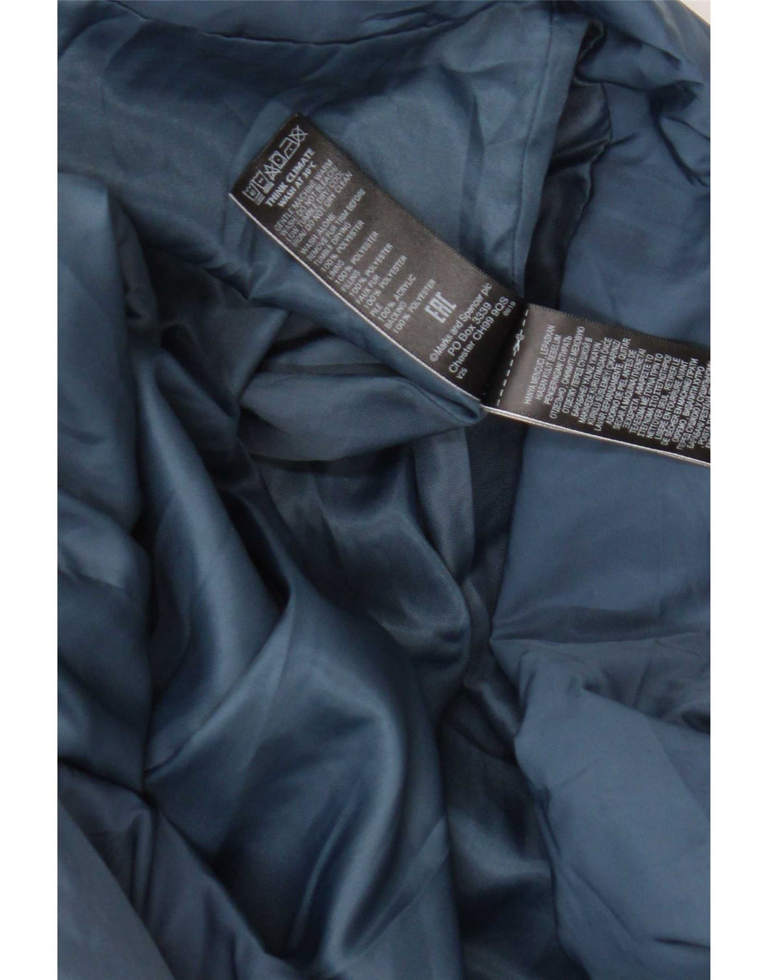 Marks & Spencer Wattierter Damenmantel mit Kapuze, UK 20 2XL, Marineblau, Polyester
