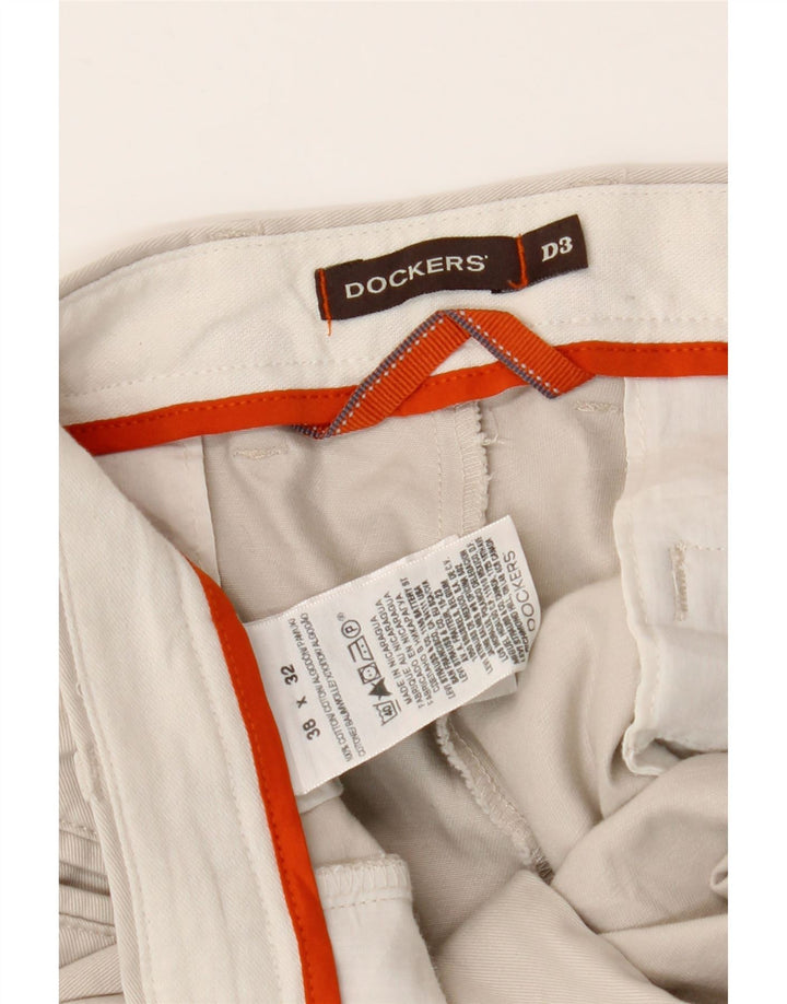 DOCKERS Herren-Chinohose mit Pegged, W38, L32, cremefarbene Baumwolle