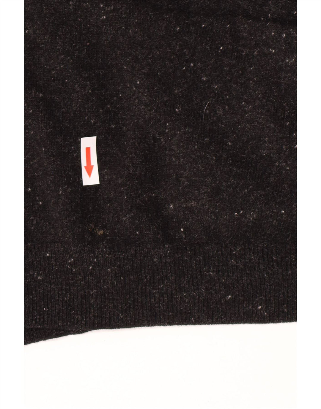 Cos Damen-Strickjacke in Übergröße, Gr. 10, Größe S, schwarz gesprenkelte Wolle