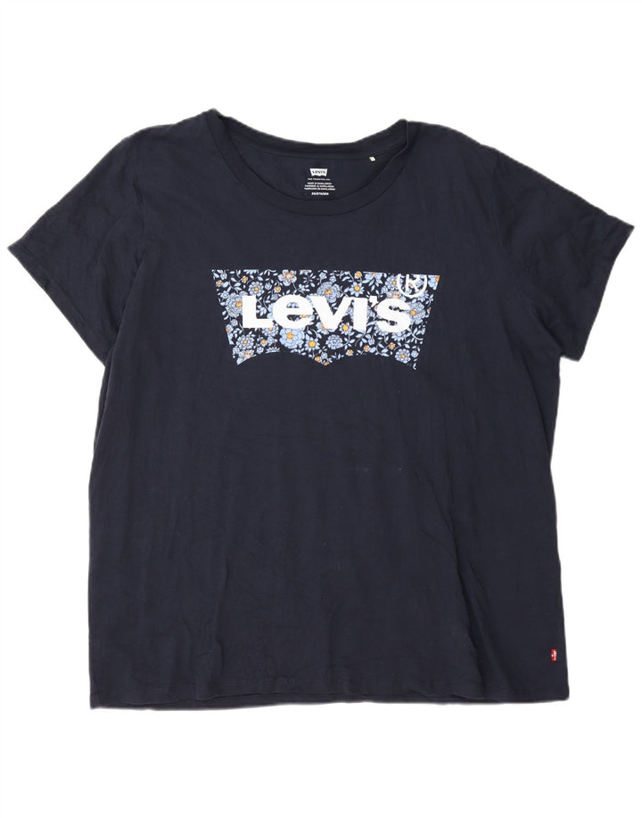 Levi's Herren T-Shirt mit Grafik, 2XL, Marineblau