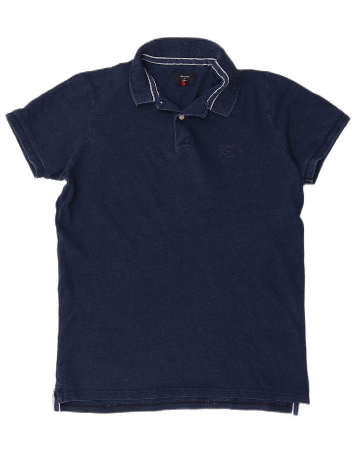 Superdry Herren-Poloshirt XL aus marineblauer Baumwolle