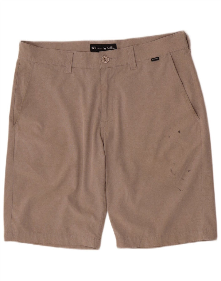 Travis Mathew Herren-Chinoshorts mit normaler Passform, W32, mittelbeigefarbenes Polyester