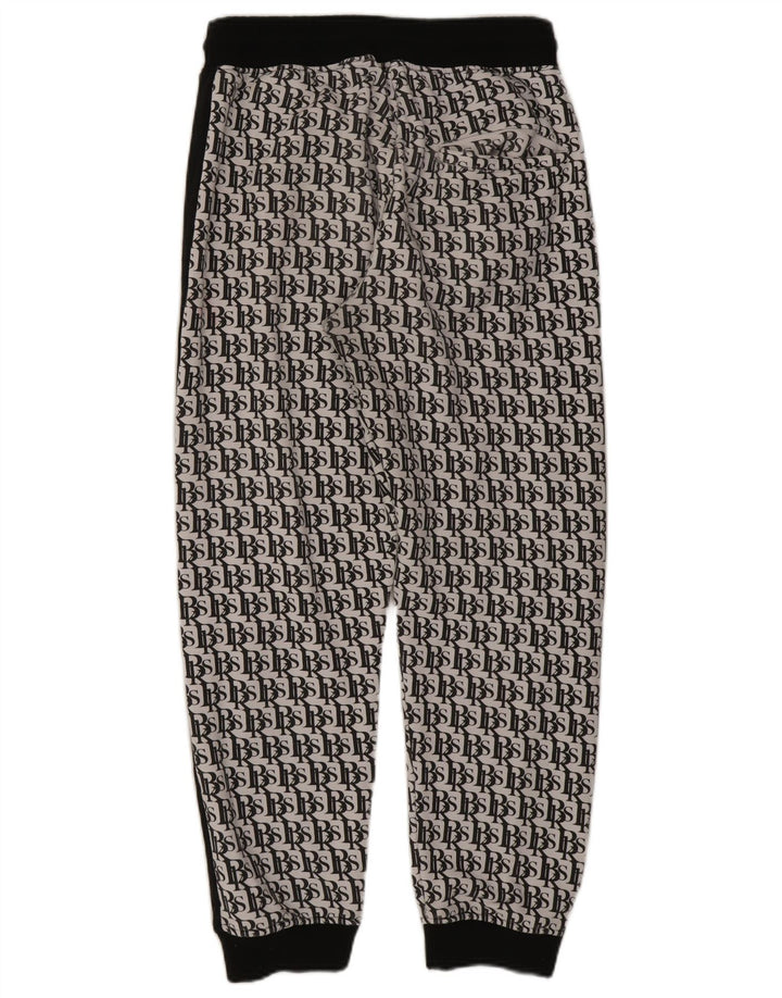 BLACK SQUAD Herren-Trainingsanzug mit grafischer regulärer Passform, XL, Weiß, Farbblock