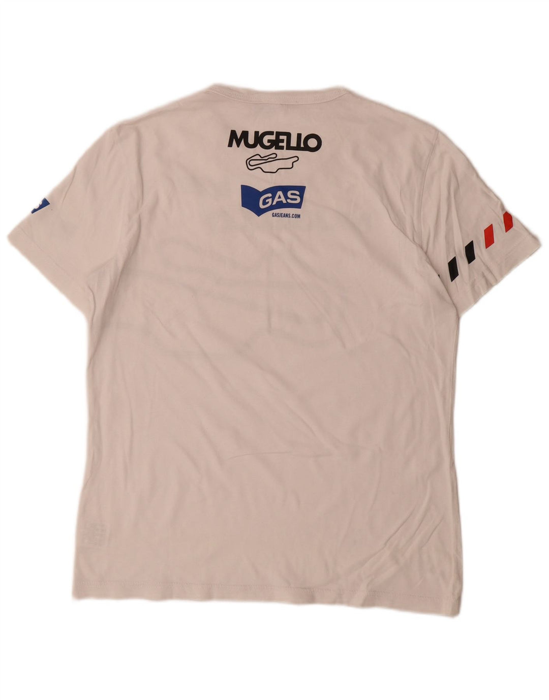Gas Herren-T-Shirt mit Grafik, Größe L, aus weißer Baumwolle