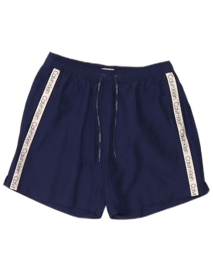 Calvin Klein Herren-Badeshorts mit Grafik, mittelgroß, Marineblau, Farbblock