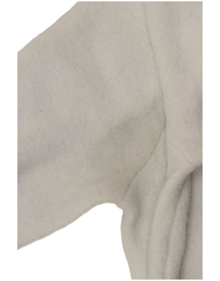 Zara Damen Crop Crew Neck Pullover Pullover UK 12 Medium White Nylon