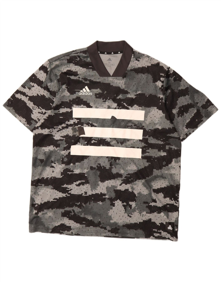 ADIDAS Herren Grafik-T-Shirt-Oberteil Mittelgraues Camouflage-Polyester