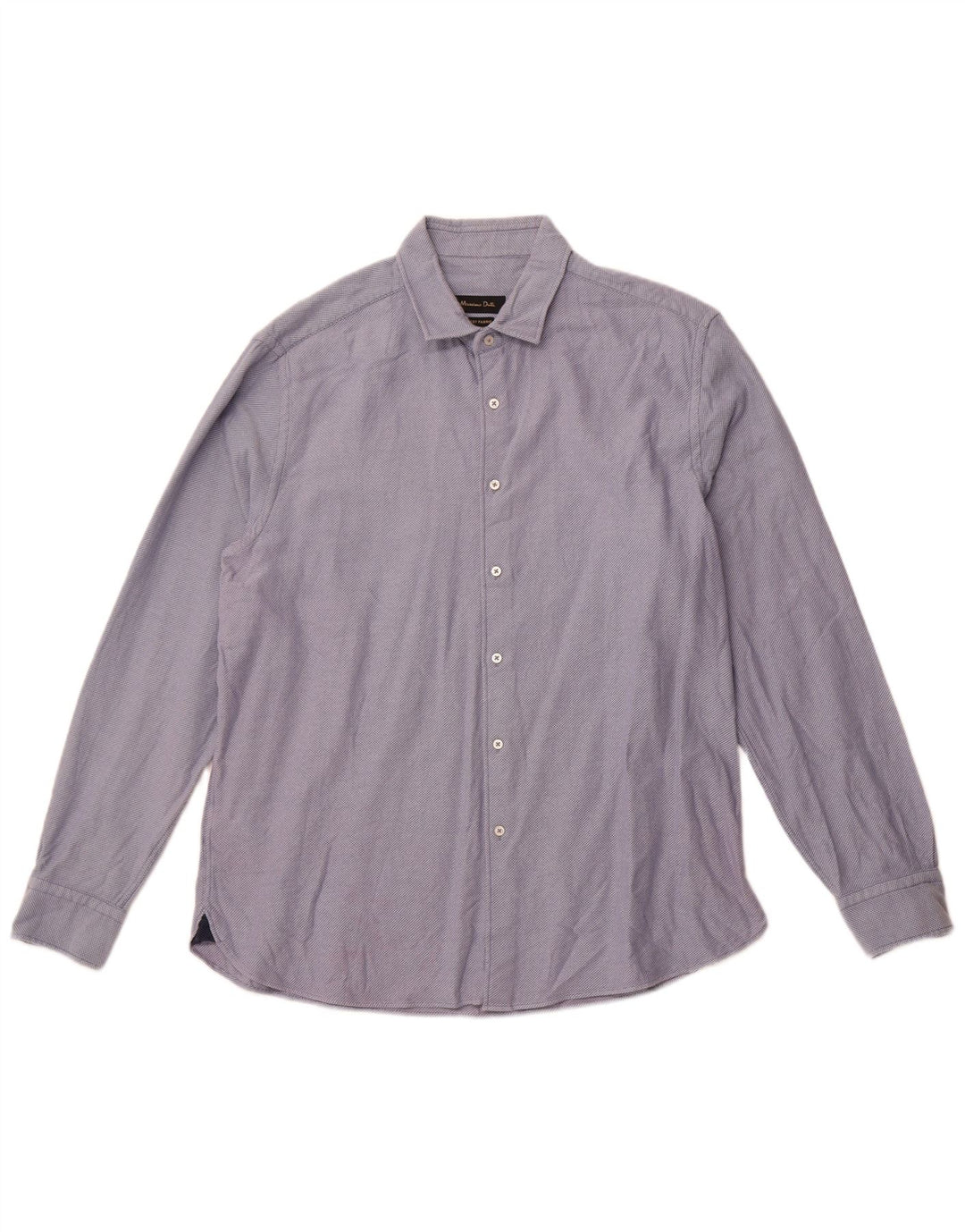 Massimo Dutti Herrenhemd 2XL Blaue Baumwolle