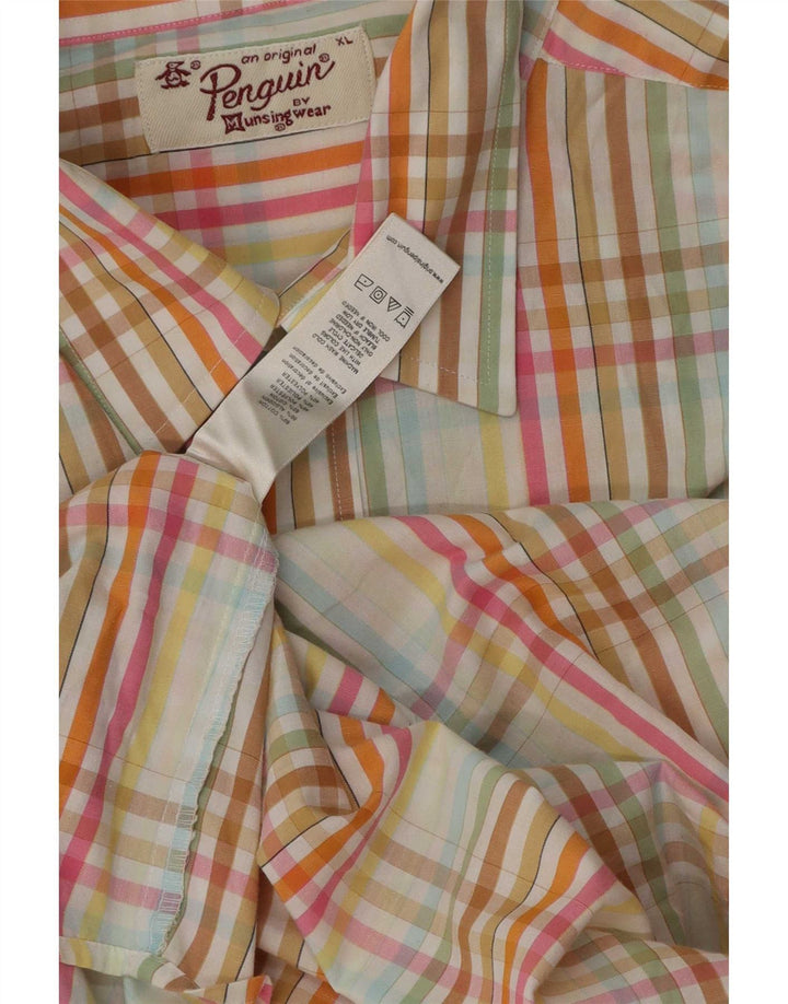Penguin Herren Heritage Kurzarm-Slim-Fit-Hemd XL, mehrfarbig kariert