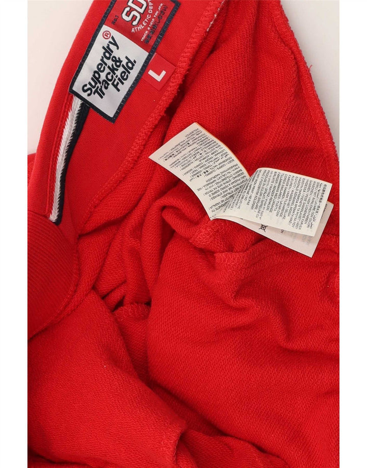 Superdry Herren-Sportshorts mit Grafik, Größe L, aus roter Baumwolle