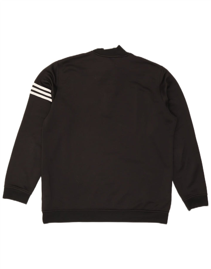 ADIDAS Herren Climalite Zip Neck Sweatshirt Pullover Large Schwarz Polyester