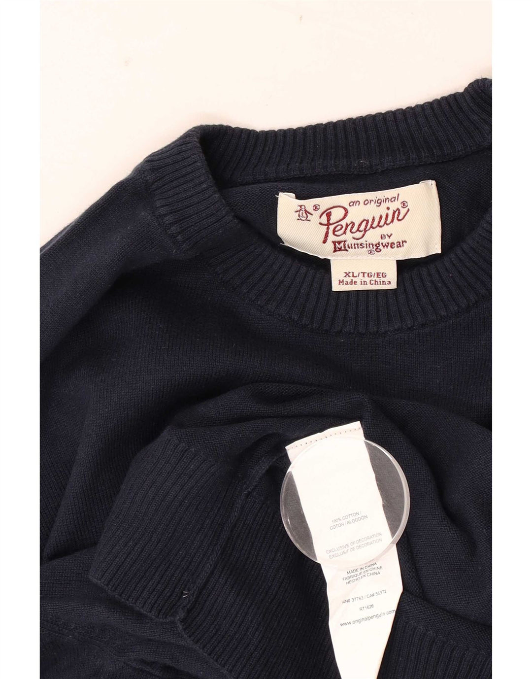 Penguin Herren-Pullover mit Rundhalsausschnitt, XL, marineblau, Baumwolle