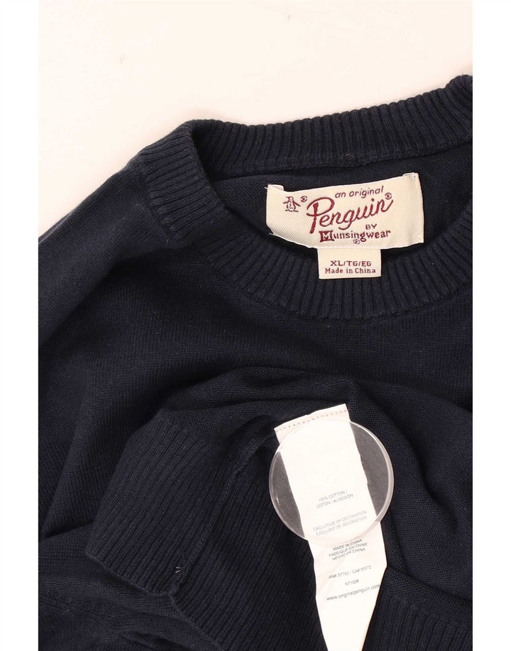 Penguin Herren-Pullover mit Rundhalsausschnitt, XL, marineblau, Baumwolle