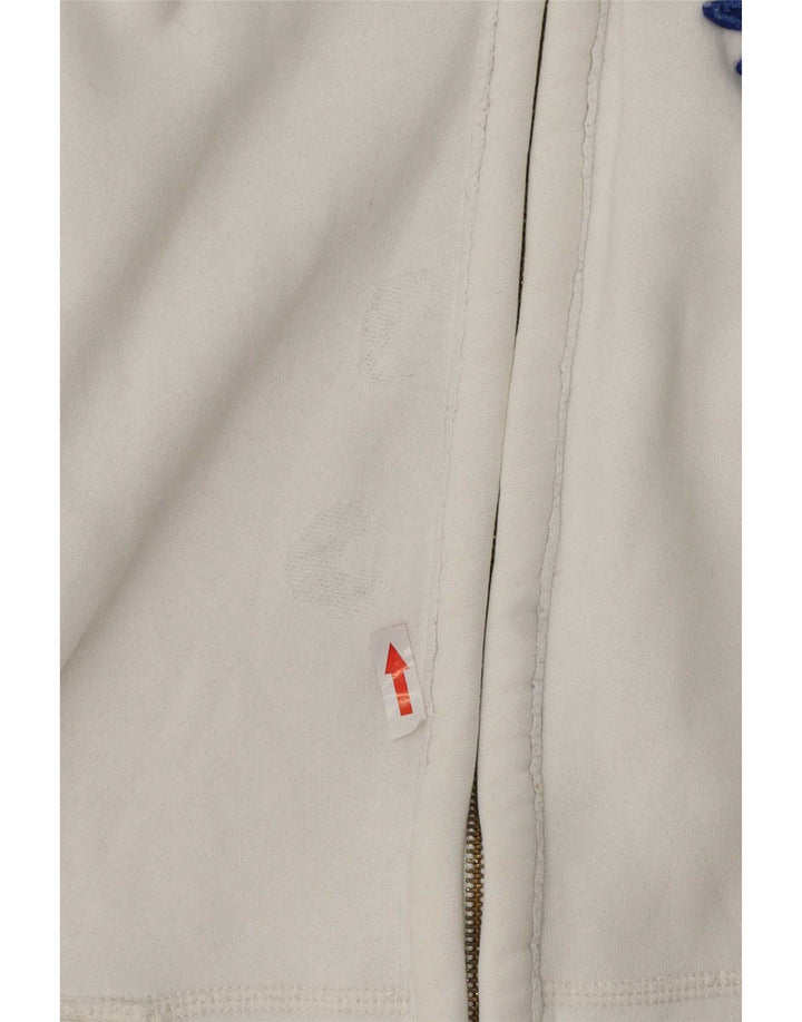 Hollister Herren-Kapuzenpullover mit grafischem Reißverschluss, mittelweiße Baumwolle