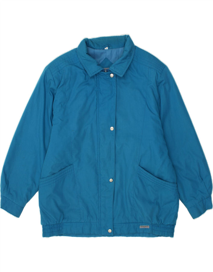 VINTAGE Womens Windbreaker Jacket UK 16 Large Blue Polyester Vintage Vintage and Second-Hand Vintage from Messina Hembry 