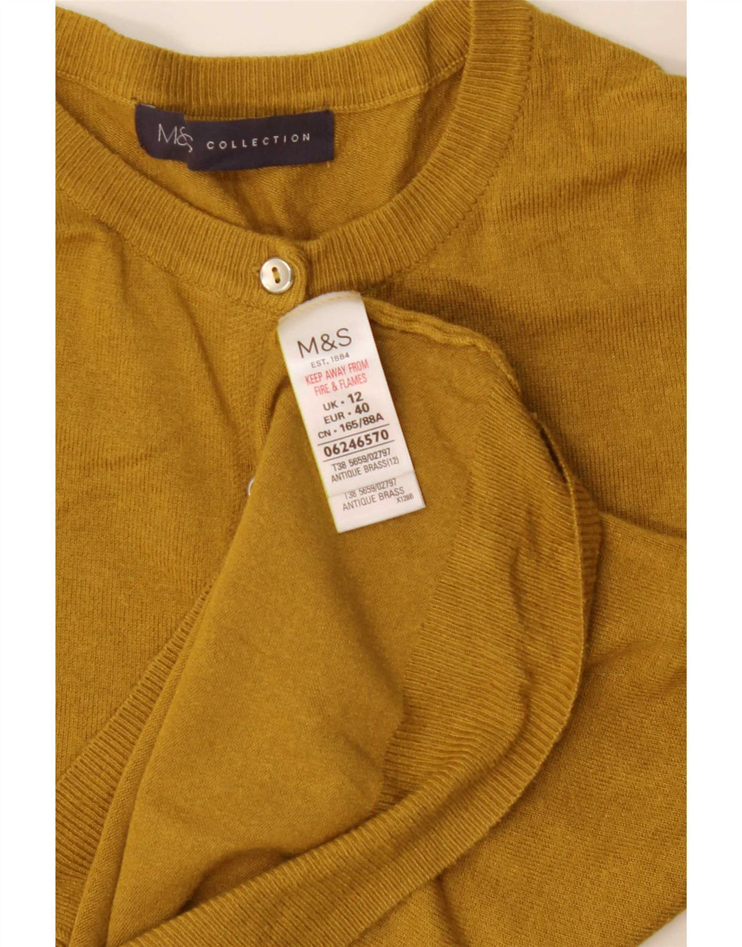 Marks & Spencer Damen-Cardigan-Pullover UK 12 Mittelgelbe Viskose