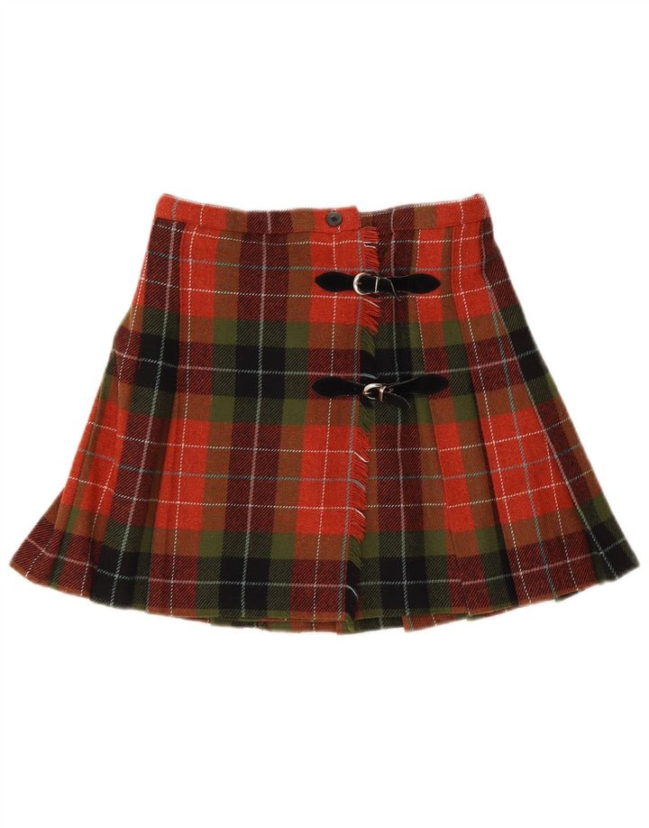 Stefanel Damen Mini-Wickelrock IT 38 XS W26 rot karierte Wolle