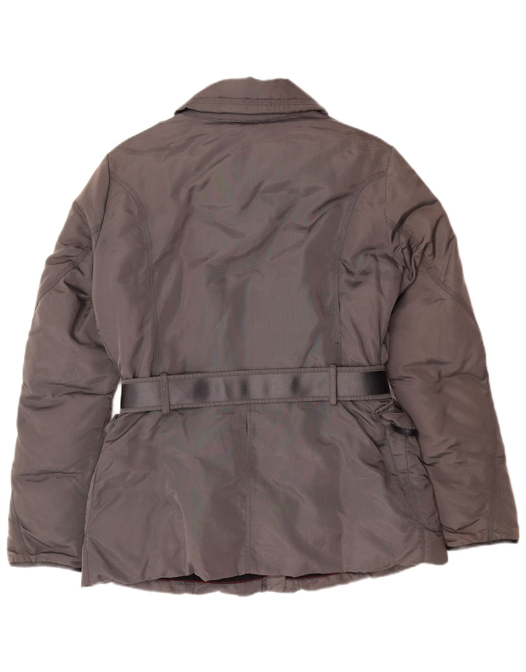 PEUTEREY Damen wattierte Jacke mit Gürtel IT 46 Large Grau Polyamid Klassisch