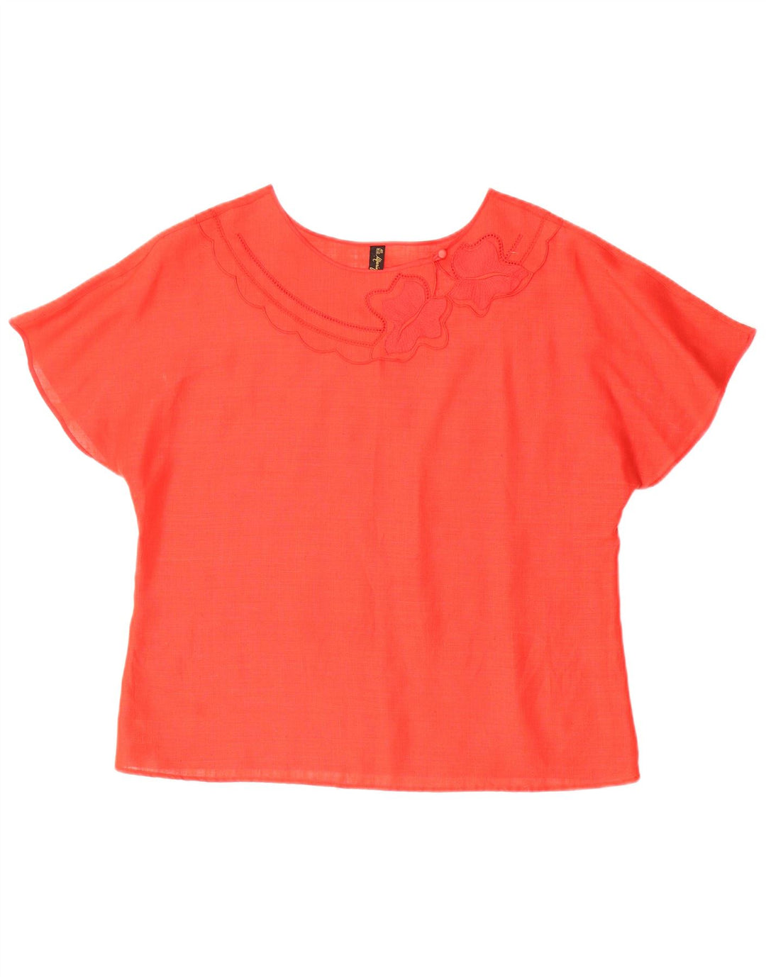 Mario Pucci Cecconi Damen Bluse Top IT 48 XL Rotes Leinen