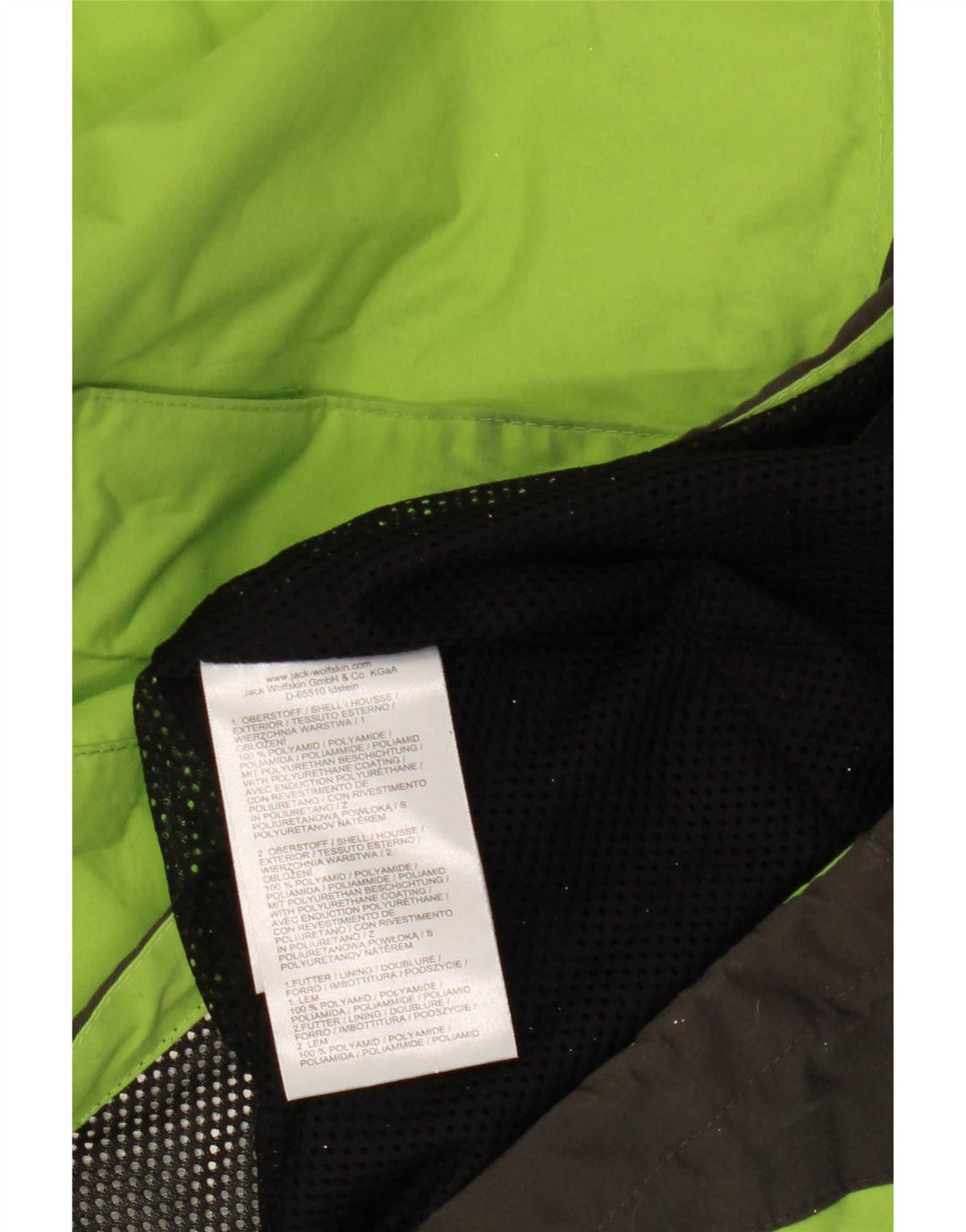 Jack Wolfskin Damen Regenjacke mit Kapuze UK 12/14 Mittelgrüner Farbblock