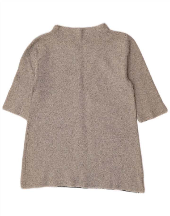 Toast Damen-Pullover mit Rollkragen, kurzärmelig, UK 14, mittelgraue Wolle