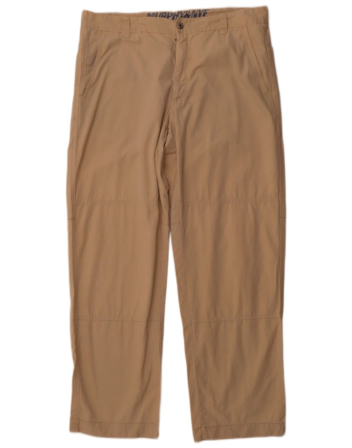 MURPHY & NYE Herren Sailwear Straight Chino Hose W38 L31 Beige Baumwolle