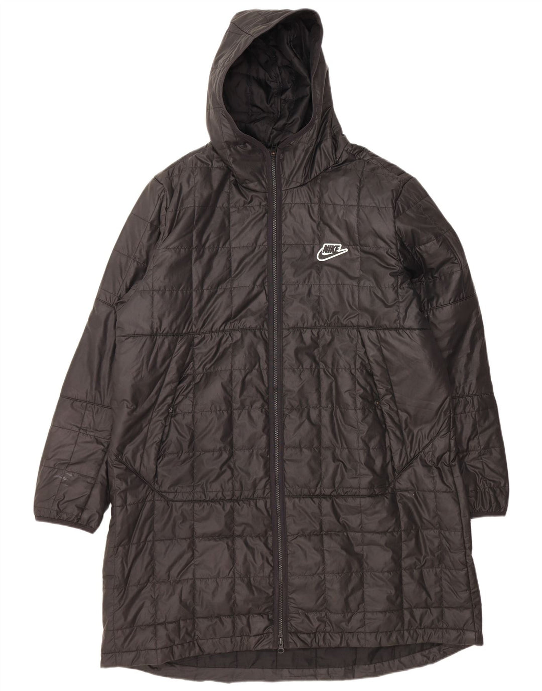 NIKE Herren-Mantel mit Kapuze, gepolstert, UK 42, XL, Schwarz, Polyester