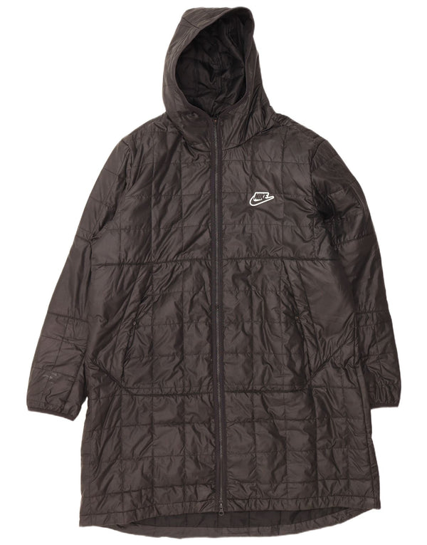 NIKE Herren-Mantel mit Kapuze, gepolstert, UK 42, XL, Schwarz, Polyester