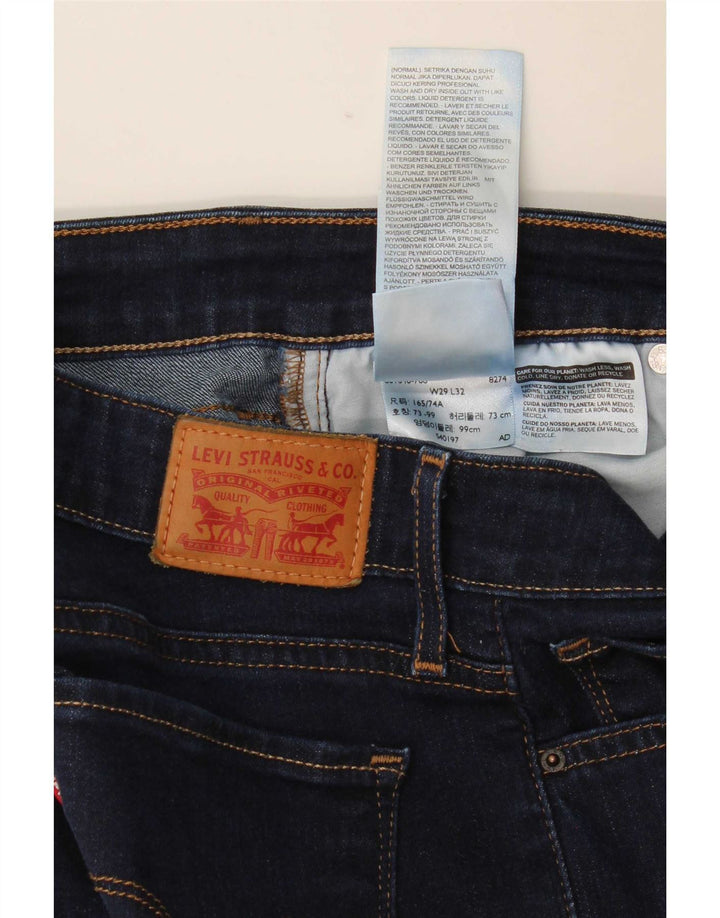 Levi's Damen 712 Slim Jeans W29 L32 Marineblau Baumwolle