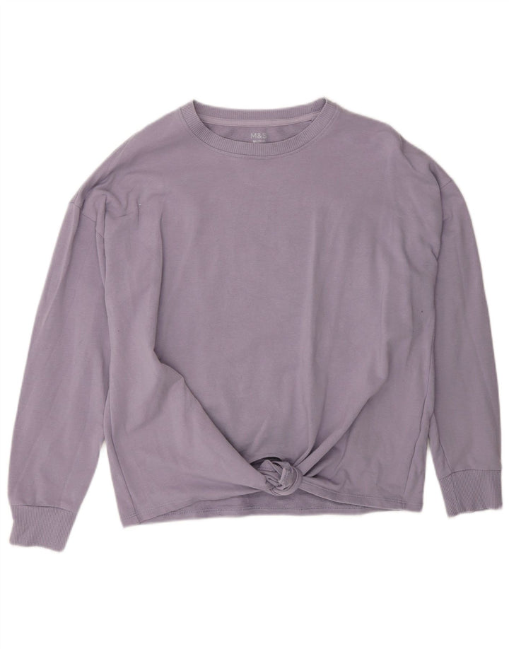 Marks & Spencer Damen-Sweatshirt-Pullover UK 12 Mittelviolette Baumwolle