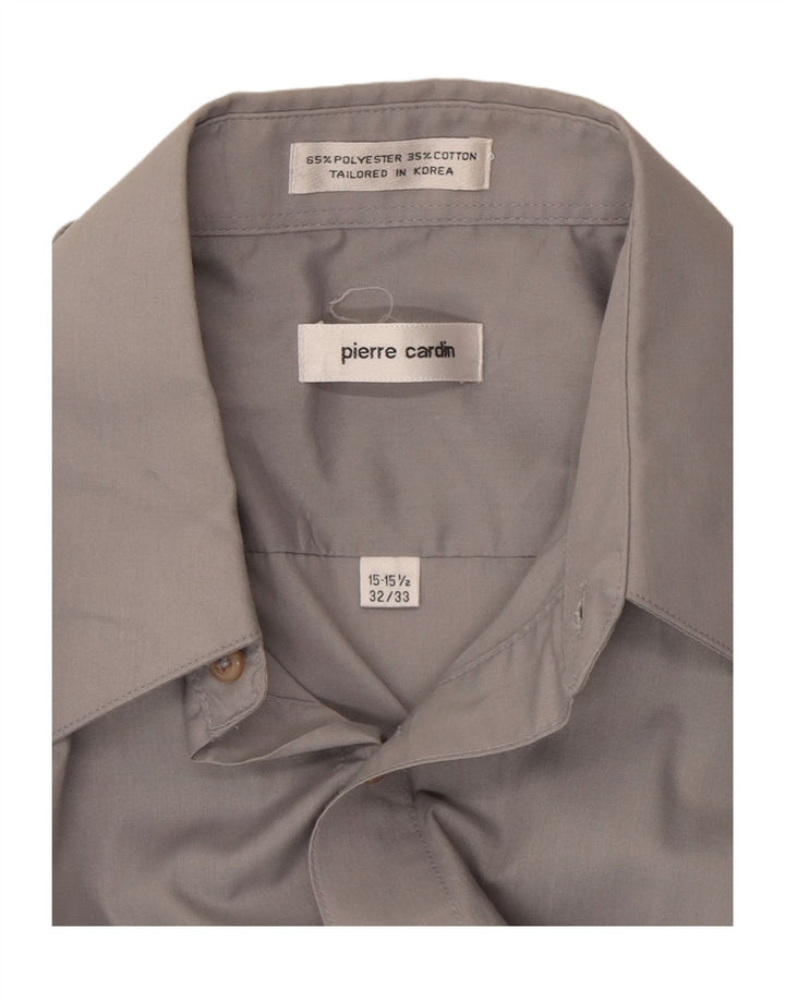 PIERRE CARDIN Mens Shirt Size 15 15 1/2 Medium Grey Polyester