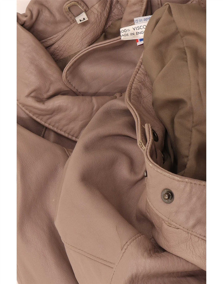 Vintage Damen Übergroße Lederjacke UK 14 Mittellila