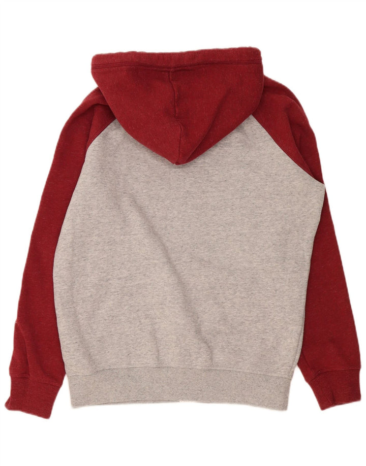 Superdry Herren-Kapuzenpullover mit Reißverschluss, mittelgraue Blockfarben-Baumwolle