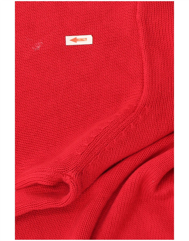 Marks & Spencer Herren-Pullover mit Rundhalsausschnitt, Größe L, aus roter Baumwolle