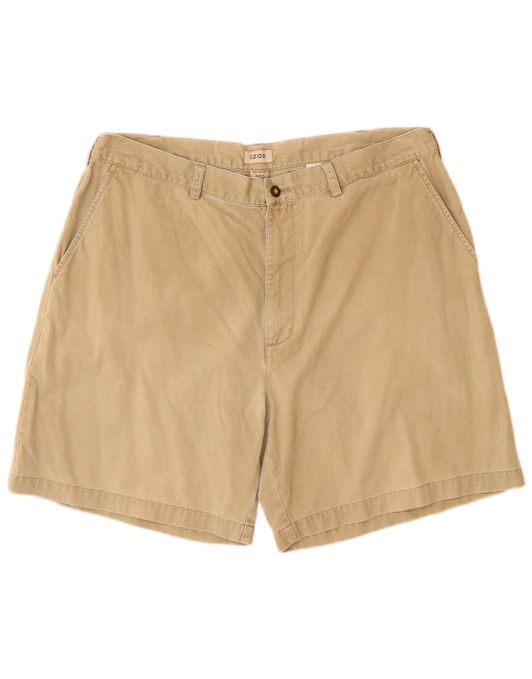 IZOD Herren Chino-Shorts W38 XL Beige Baumwolle