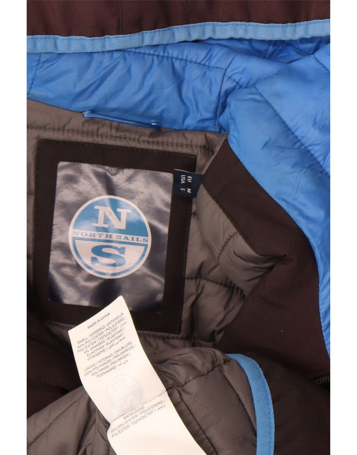 North Sails wattierte Herrenjacke mit Kapuze, UK 38, Mittelgrau, Farbblock