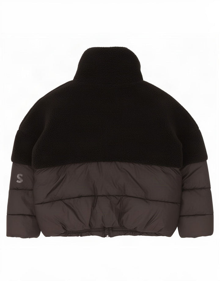 Hugo Boss gepolsterte Jacke mit Grafik für Mädchen, 8–9 Jahre, schwarzes Colourblock-Polyester