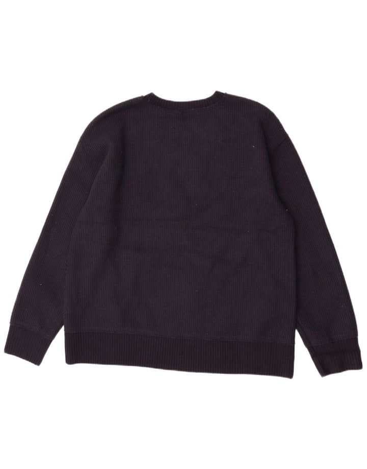 Zara Damen-Pullover mit Rundhalsausschnitt, UK 14, mittlere marineblaue Viskose
