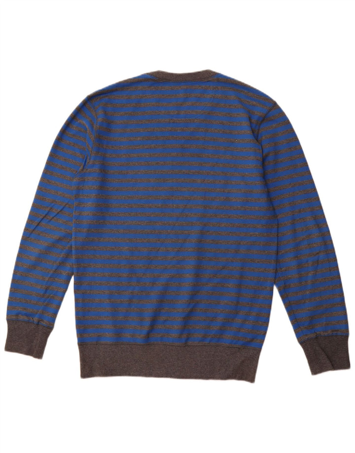 REEBOK Herren-Sweatshirt, Pullover, klein, blau gestreift, Baumwolle